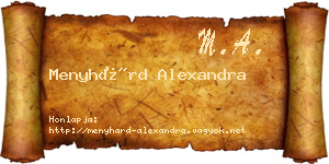 Menyhárd Alexandra névjegykártya