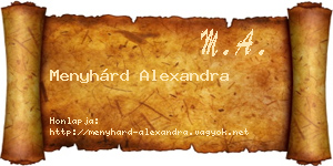 Menyhárd Alexandra névjegykártya